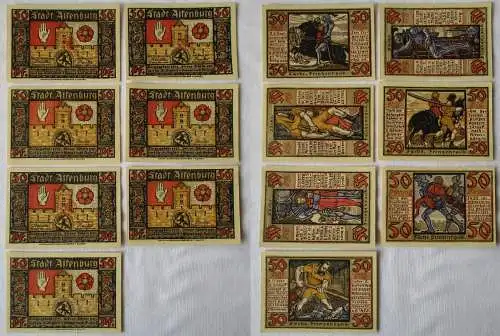 7x 50 Pfennig Banknoten Notgeld Stadt Altenburg Prinzenraubserie 1921 (138599)