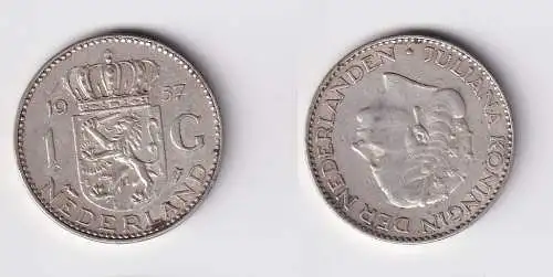 1 Gulden Silber Münze Niederlande 1957 ss (165636)