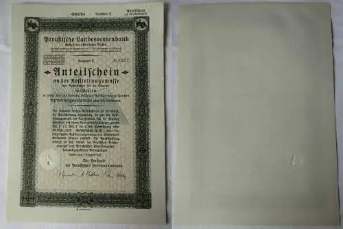 Anteilschein Schlesien Preußische Landesrentenbank Berlin 1.10.1928 (137293)