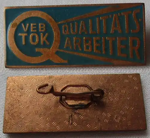 DDR Abzeichen VEB TOK Thüringer Obertrikotagen Apolda Qualitätsarbeiter (164502)