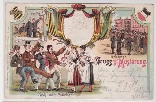 904988 Reservistika Präge Ak Gruß von der Musterung, Kaiser Wilhelm II 1904