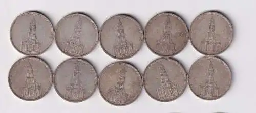 10 Silbermünzen 3. Reich 5 Mark Garnisonkirche (163349)