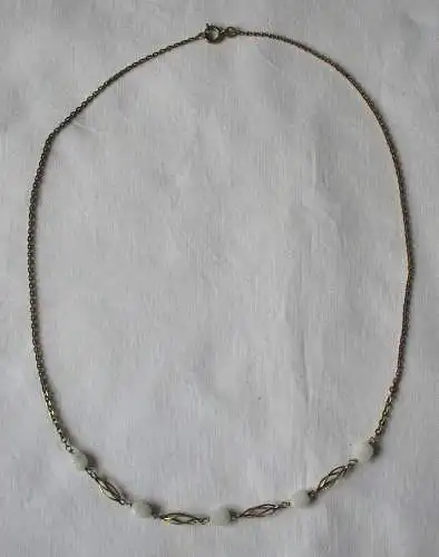 elegante 333er Gold Damen Halskette mit 5 weißen Schmucksteinen (163963)