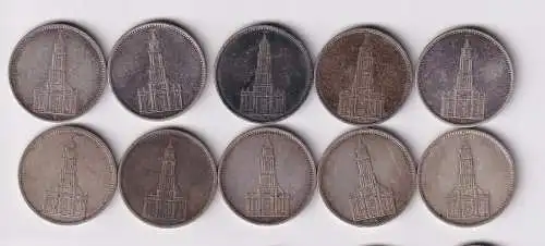 10 Silbermünzen 3. Reich 5 Mark Garnisonkirche (163022)