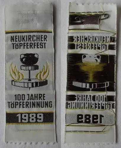 DDR Stoff Abzeichen Neukircher Töpferfest 100 Jahre Töpferinnung 1989 (164325)