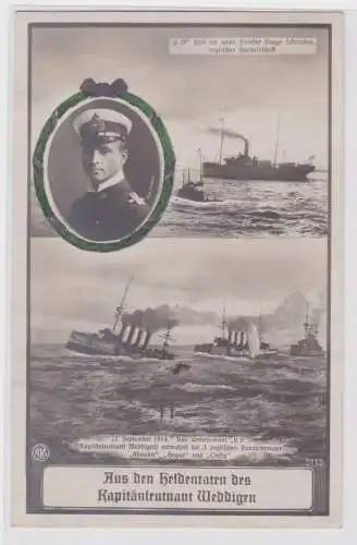 904095 Ak Aus den Heldentaten des Kapitänleutnant Weddigen U-Boot U 9, 1915