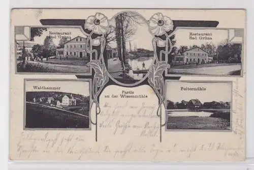 904637 Feldpost Ak Grüna - Restaurant, Poltermühle, Waldhammer 1912