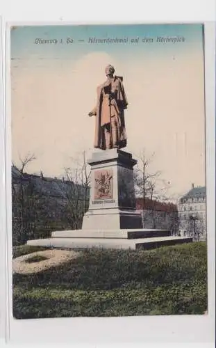 906295 Feldpost AK Chemnitz - Körnerdenkmal auf dem Körnerplatz 1914