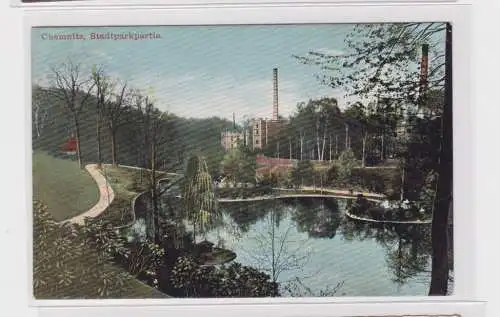 906076 AK Chemnitz - Stadtparkpartie mit See