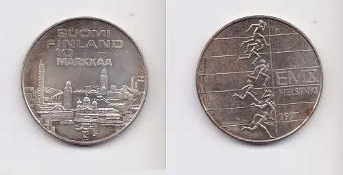 10 Markkaa Silbermünze Finnland Leichtathletik EM 1971 vz (154136)