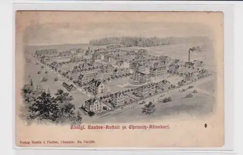 905720 AK Altendorf-Chemnitz - Königl. Landes-Anstalt, Fliegeraufnahme 1905