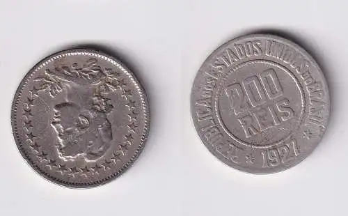 200 Reis Kupfer Nickel Münze Brasilien 1927 s/ss (160864)
