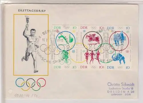 102432 DDR Ersttagsbrief FDC Olympische Sommerspiele Tokio 1964 Mi 1039-1044