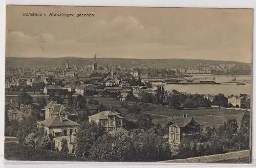 02679 Ak Konstanz von Kreuzlingen gesehen - Totalansicht mit Bodensee 1909