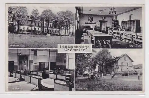 904826 AK Chemnitz - städtische Jugendherberge, Schlafraum, Spielplatz