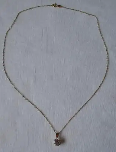 elegante 925er Sterling Silber Halskette vergoldet mit Stein Anhänger (165195)