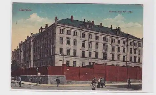 905808 AK Chemnitz - Kaserne des 104. Regt., Straßenansicht 1918