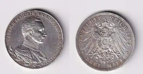 3 Mark Preussen Kaiser Wilhelm II in Uniform 1913 Jäger 112 (162200)
