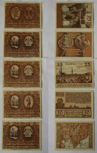 5 bis 75 Pfennig Banknoten Notgeld Stadt Leobschütz ohne Datum (129335)