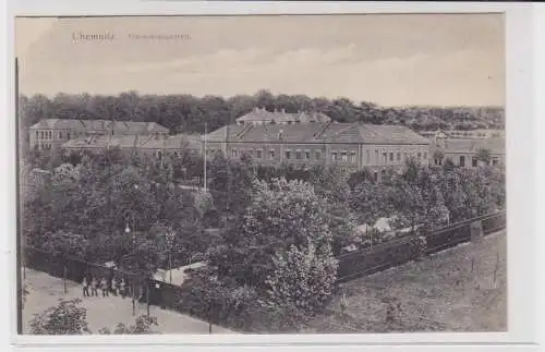 905715 AK Chemnitz - Garnisonlazarett, Totalansicht mit Waldpartie