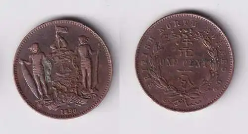 1 Cent Kupfer Münze Britisch Borneo 1890 f.vz (162111)