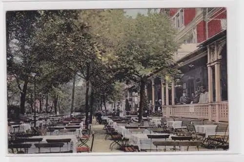 905820 AK Chemnitz - Gruss vom Schlossteich-Restaurant, Sicht auf Freisitz 1910