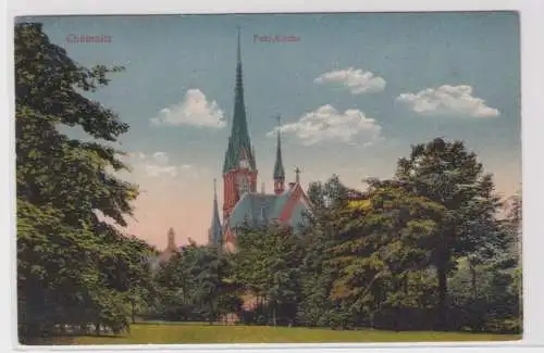 906166 Ak Chemnitz - Petri-Kirche mit Waldpartie 1928