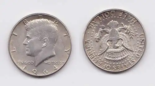 1/2 Dollar Silber Münze USA 1964 vz (158718)