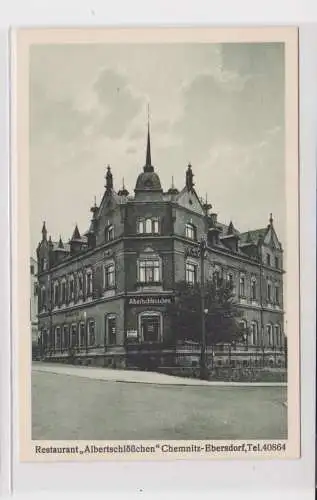 906307 AK Ebersdorf-Chemnitz - Restaurant "Albertschlößchen", Bes. H. verw. Kunz