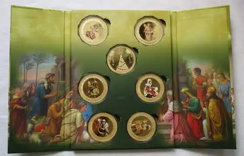 Medaillensatz 7er Komplett-Set "Heiligabend" 2017 Veredelung 24k Gold (134260)