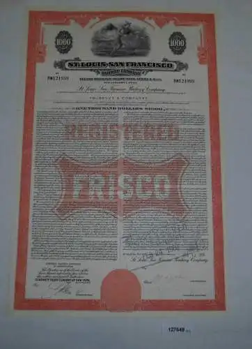 1000 Dollar Aktie St.Louis - San Francisco Railway Company 13.Juli 1959 (127648)