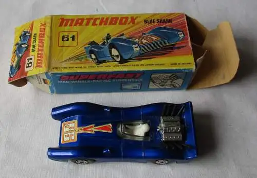 Matchbox Superfast Blue Shark Blauhai Nr. 61 Lesney Products 1971 OVP (111474)
