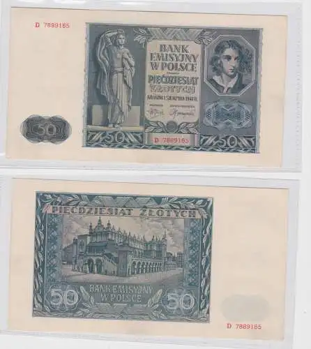 50 Zloty Banknote Polen Krakow Krakau 1941 P 96 (146089)
