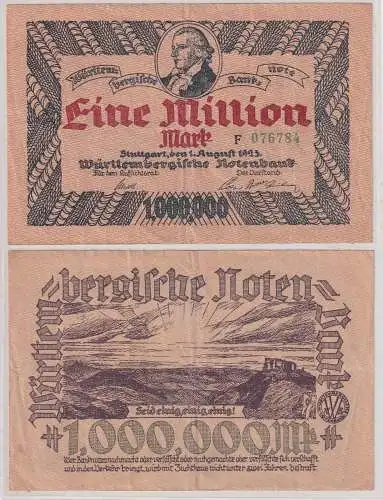 Banknote Inflation 1 Million Mark Stuttgart 1923 (146863)