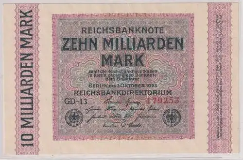 10 Milliarden Mark Banknote Berlin 1.10.1923 Rosenberg 114 a (145320)