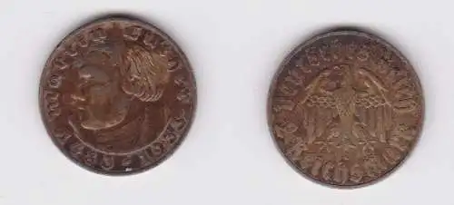 2 Mark Silber Münze 3.Reich Martin Luther 1933 A ss+ (123423)