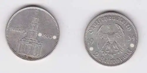 2 Mark Silber Münze 3. Reich Garnisonkirche mit Datum 1934 J Jäger 355 (129197)