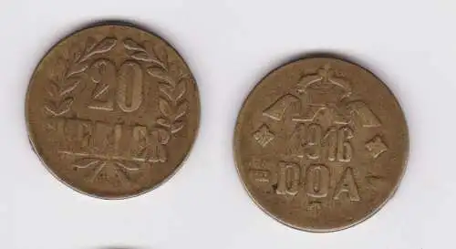20 Heller Messing Münze Deutsch Ostafrika DOA 1916 J.727 b  (129738)