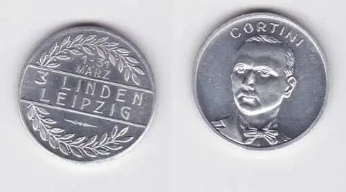 Aluminium Wertmarke 3 Linden Variete Leipzig Cortini Reklame 1935 (150403)