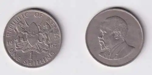 1 Schilling Kupfer Nickel Münze Kenia 1967 ss+ (169768)