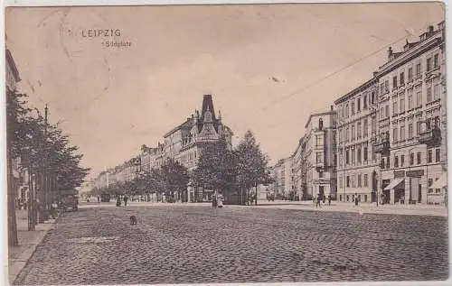 45959 Ak Leipzig Südplatz mit Geschäften 1909