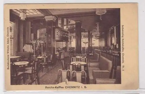 41570 Ak Chemnitz - Reichs-Kaffee, Innenansicht 1928