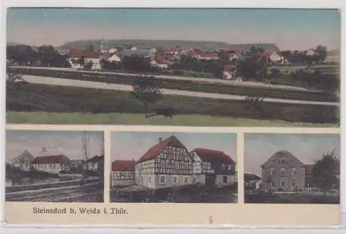 903445 Mehrbild Ak Steinsdorf bei Weida in Thüringen Ortsansichten 1917