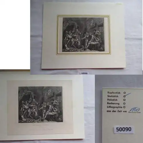 alter Stich - The Rake's Progress - Plate 7: Prison Scene