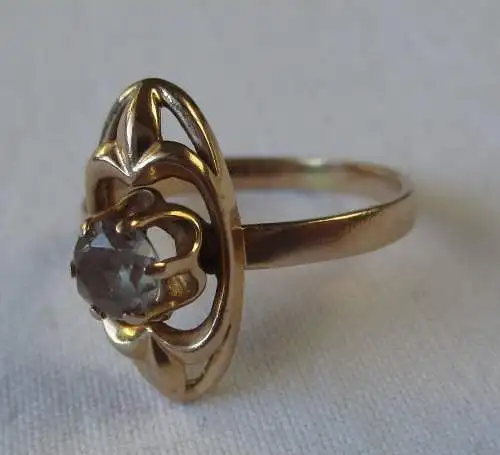 hochwertiger russischer Damen Ring 583er Gold rosé mit 0,5 Karat Saphir (111301)