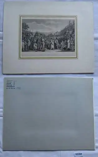 alter Stich - INDUSTRY AND IDLENESS  Plate 11 - The Idle "Prentice Executed at T