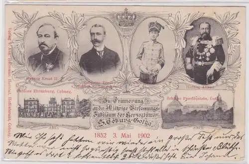 903718 Mehrbild Ak 50.Verfassungsjubiläum der Herzogtümer Sachsen Coburg Gotha 