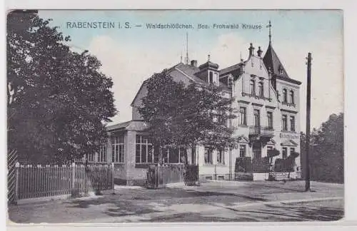 95033 Feldpost Ak Rabenstein - Waldschlößchen, Bes. Frohwald Krause 1917