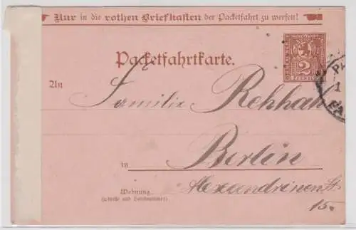 906251 Packetfahrkarte Berliner Packetfahrt-Aktiengesellschaft 1898