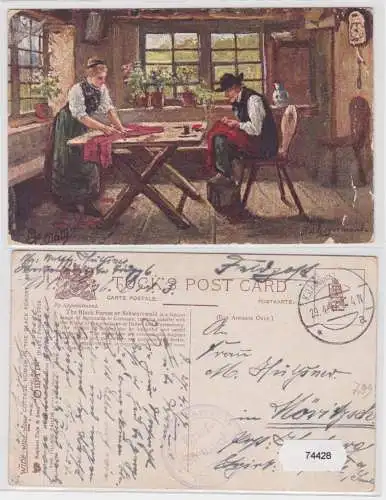 74428 Feldpost Ak Schwarzwald Szene, Strecken Arbeiter Trupp Nr.6, 1917